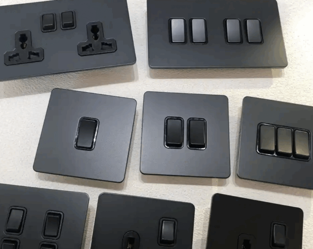 placas de interruptor de acero inoxidable